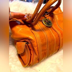 Gianni Bini Leather Tan Tote Bag Size Large